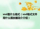 vod是什么格式（vod格式文件用什么播放器簡(jiǎn)介介紹）