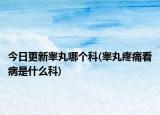 今日更新睪丸哪個(gè)科(睪丸疼痛看病是什么科)