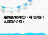 軸的組詞有哪些?（軸可以組什么詞簡介介紹）