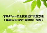 蘋(píng)果12pro怎么恢復(fù)出廠設(shè)置方法（蘋(píng)果12pro怎么恢復(fù)出廠設(shè)置）