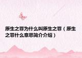 原生之罪為什么叫原生之罪（原生之罪什么意思簡介介紹）