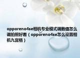 opporeno4se相機(jī)專(zhuān)業(yè)模式調(diào)數(shù)值怎么調(diào)拍照好看（opporeno4se怎么設(shè)置相機(jī)九宮格）