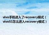 vivo手機(jī)進(jìn)入了recovery模式（vivoS1怎么進(jìn)入recovery模式）