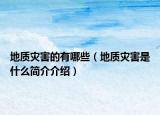 地質(zhì)災害的有哪些（地質(zhì)災害是什么簡介介紹）