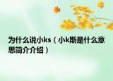 為什么說小ks（小k斯是什么意思簡介介紹）