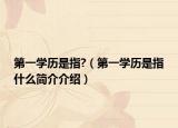 第一學(xué)歷是指?（第一學(xué)歷是指什么簡(jiǎn)介介紹）