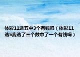 體彩11選五中3個(gè)有錢嗎（體彩11選5我選了三個(gè)數(shù)中了一個(gè)有錢嗎）