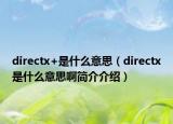 directx+是什么意思（directx是什么意思啊簡(jiǎn)介介紹）