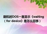 刷機(jī)時(shí)DOS一直顯示《waiting（for device》是怎么回事）