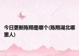 今日更新陳翔是哪個(gè)(陳翔湖北哪里人)