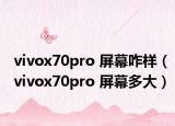 vivox70pro 屏幕咋樣（vivox70pro 屏幕多大）