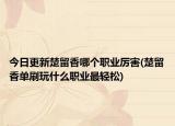 今日更新楚留香哪個(gè)職業(yè)厲害(楚留香單刷玩什么職業(yè)最輕松)