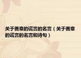 關(guān)于善意的謊言的名言（關(guān)于善意的謊言的名言和詩句）