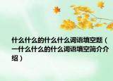 什么什么的什么什么詞語(yǔ)填空題（一什么什么的什么詞語(yǔ)填空簡(jiǎn)介介紹）