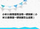 小米11青春版有沒有一鍵鎖屏（小米11青春版一鍵鎖屏怎么設置）