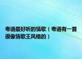 粵語最好聽的情歌（粵語有一首很像情歌王風(fēng)格的）