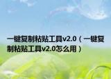 一鍵復制粘貼工具v2.0（一鍵復制粘貼工具v2.0怎么用）