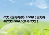 作文《因?yàn)橛心恪?00字（因?yàn)橛心阕魑?00字_5(高分作文)）