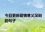 今日更新愛情意義深刻的句子