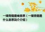 一縷青煙是啥意思（一縷青煙是什么意思簡(jiǎn)介介紹）