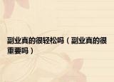 副業(yè)真的很輕松嗎（副業(yè)真的很重要嗎）
