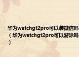 華為watchgt2pro可以裝微信嗎（華為watchgt2pro可以游泳嗎）