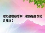 破防是啥意思?。ㄆ品朗鞘裁春喗榻榻B）
