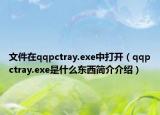 文件在qqpctray.exe中打開(kāi)（qqpctray.exe是什么東西簡(jiǎn)介介紹）