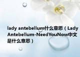 lady antebellum什么意思（LadyAntebellum-NeedYouNow中文是什么意思）