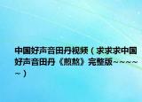 中國好聲音田丹視頻（求求求中國好聲音田丹《煎熬》完整版~~~~~）