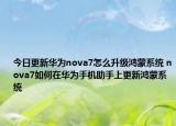 今日更新華為nova7怎么升級鴻蒙系統(tǒng) nova7如何在華為手機(jī)助手上更新鴻蒙系統(tǒng)