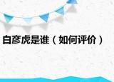 白彥虎是誰（如何評價）