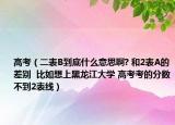 高考（二表B到底什么意思啊? 和2表A的差別  比如想上黑龍江大學 高考考的分數不到2表線）