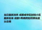當(dāng)日最新消息 成都成華區(qū)封控小區(qū)最新名單 成都1號病例如何感染源頭在哪