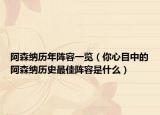 阿森納歷年陣容一覽（你心目中的阿森納歷史最佳陣容是什么）