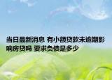 當(dāng)日最新消息 有小額貸款未逾期影響房貸嗎 要求負債是多少