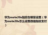 華為mate20x指紋在哪里設(shè)置（華為mate20x怎么設(shè)置微信指紋支付）