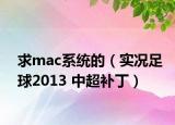 求mac系統(tǒng)的（實況足球2013 中超補丁）