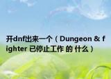 開dnf出來一個(gè)（Dungeon & fighter 已停止工作 的 什么）