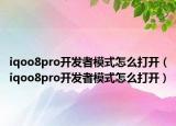 iqoo8pro開發(fā)者模式怎么打開（iqoo8pro開發(fā)者模式怎么打開）