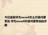 今日更新華為nova6怎么升級鴻蒙系統(tǒng) 華為nova6升級鴻蒙系統(tǒng)的步驟