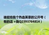 誰能給我個(gè)熱血英豪的公開號(hào)（有的話 +我Q2393764814）