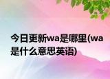今日更新wa是哪里(wa是什么意思英語)