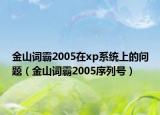 金山詞霸2005在xp系統(tǒng)上的問題（金山詞霸2005序列號）