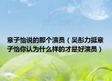 章子怡說的那個(gè)演員（吳彤力挺章子怡你認(rèn)為什么樣的才是好演員）