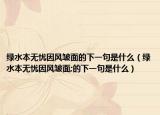 綠水本無憂因風皺面的下一句是什么（綠水本無憂因風皺面;的下一句是什么）