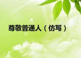 尊敬普通人（仿寫）