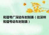 和諧號廣深動車時刻表（往深圳和諧號動車時刻表）