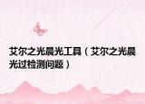 艾爾之光晨光工具（艾爾之光晨光過檢測問題）
