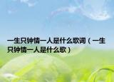 一生只鐘情一人是什么歌詞（一生只鐘情一人是什么歌）